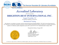 Picture of A2LA Certificate
